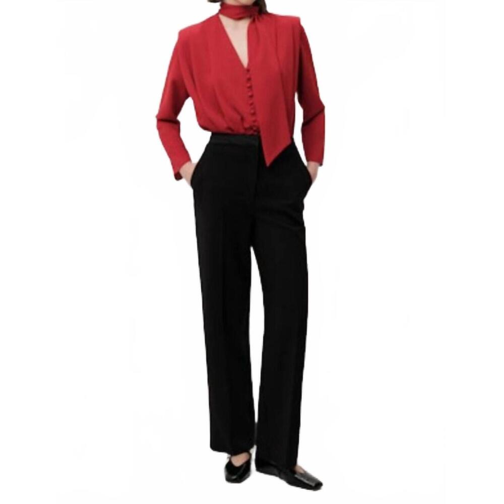 NEW EXQUISE sandy long sleeve blouse in red